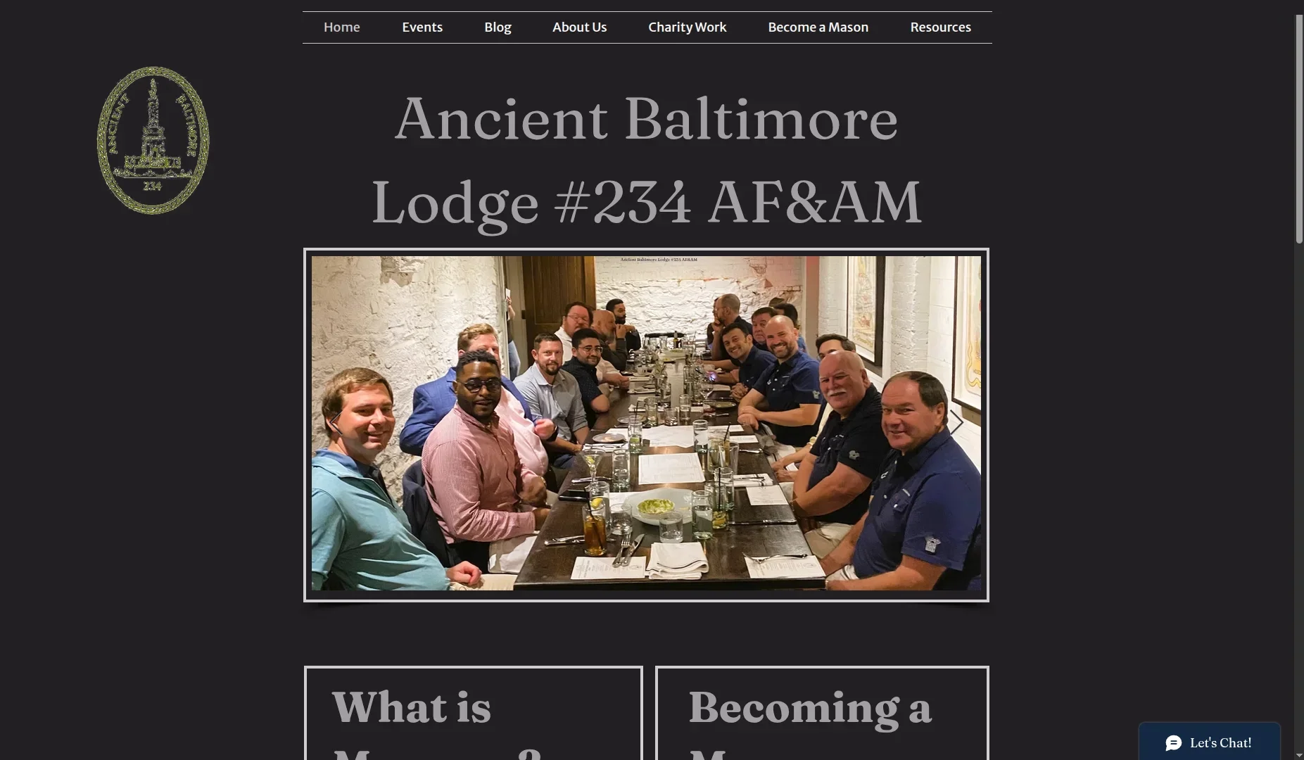 Ancient Baltimore Lodge No. 234 website screenshot