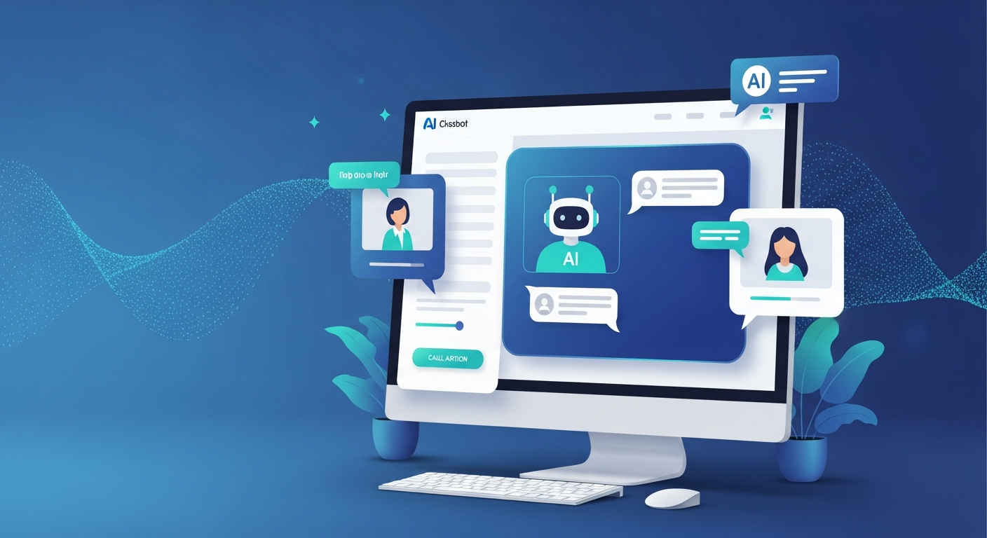 AI-powered website concept with chatbot and conversion optimization
