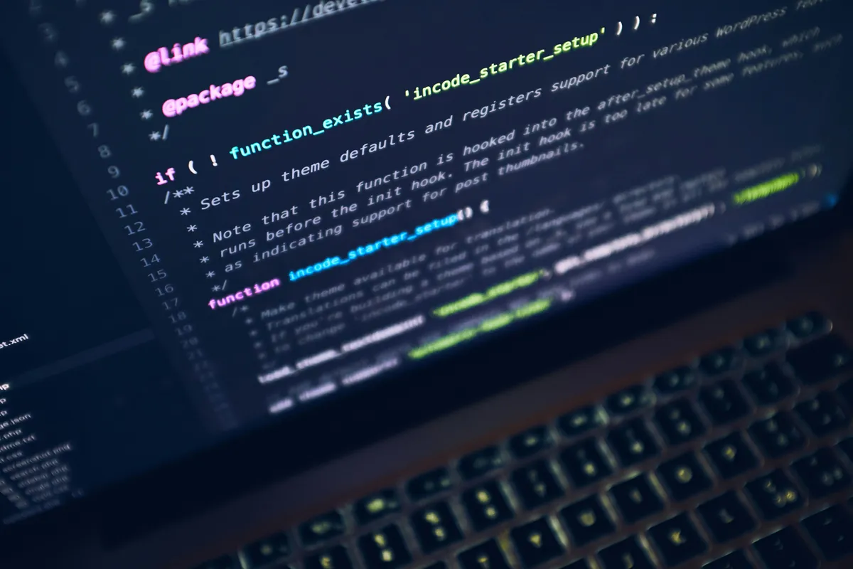 Clean code displayed on monitor with syntax highlighting